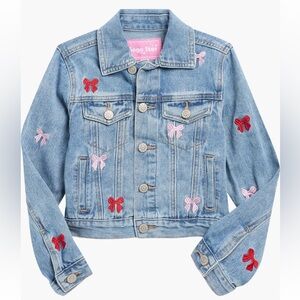 Charming Kids' Denim Jacket with Bow Details